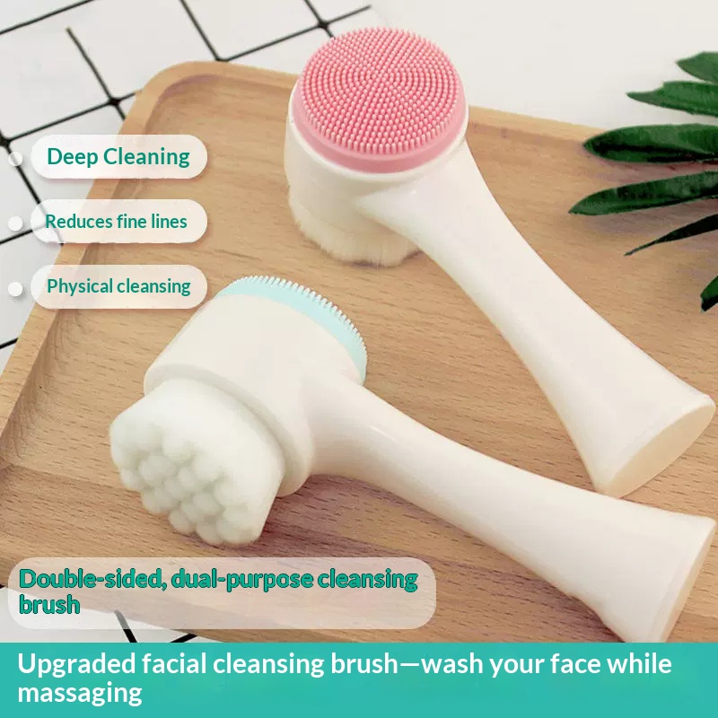 Double Sided Manual Facial Cle - Silicone Face Scrubber Electric ulasan dan harga