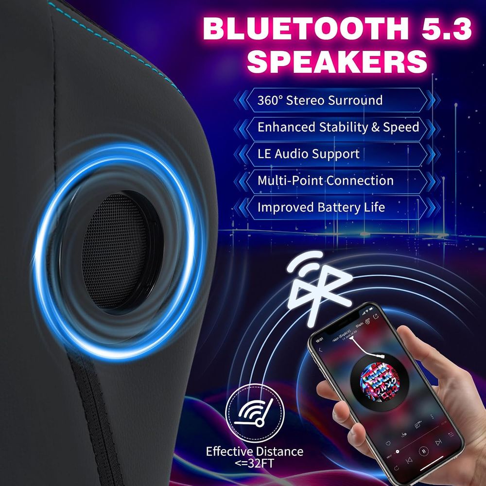 Gaming Chair with LED Lights S - Massage ulasan dan harga