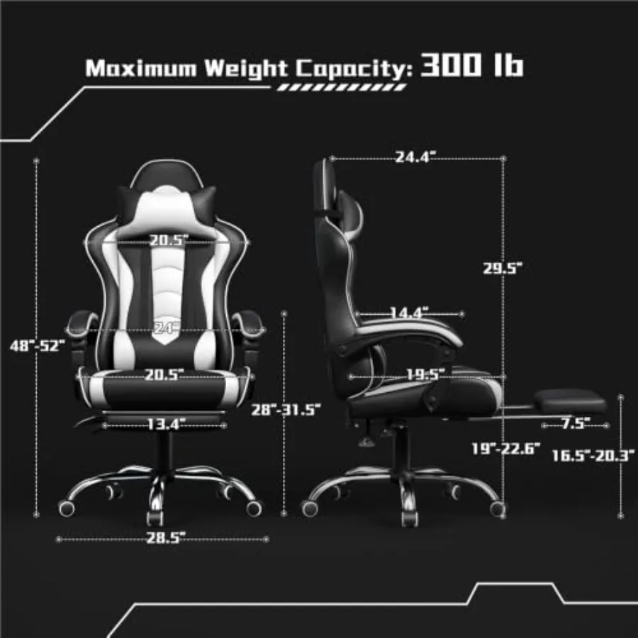 Gaming chair with footrest, ma - Massage ulasan dan harga