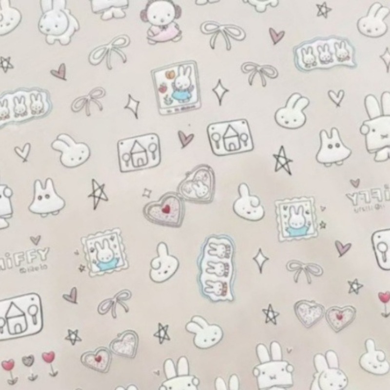 Miffy cartoon nail stickers an - Nail Art ulasan dan harga