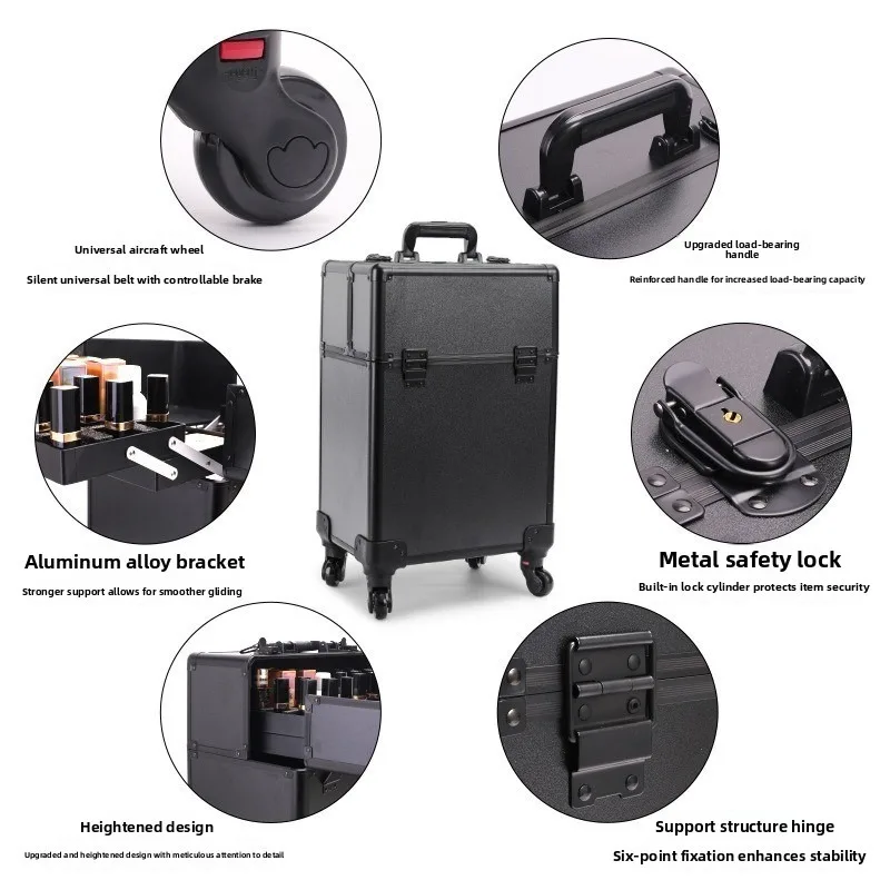 Rolling Cosmetic Luggage Organ - Makeup ulasan dan harga
