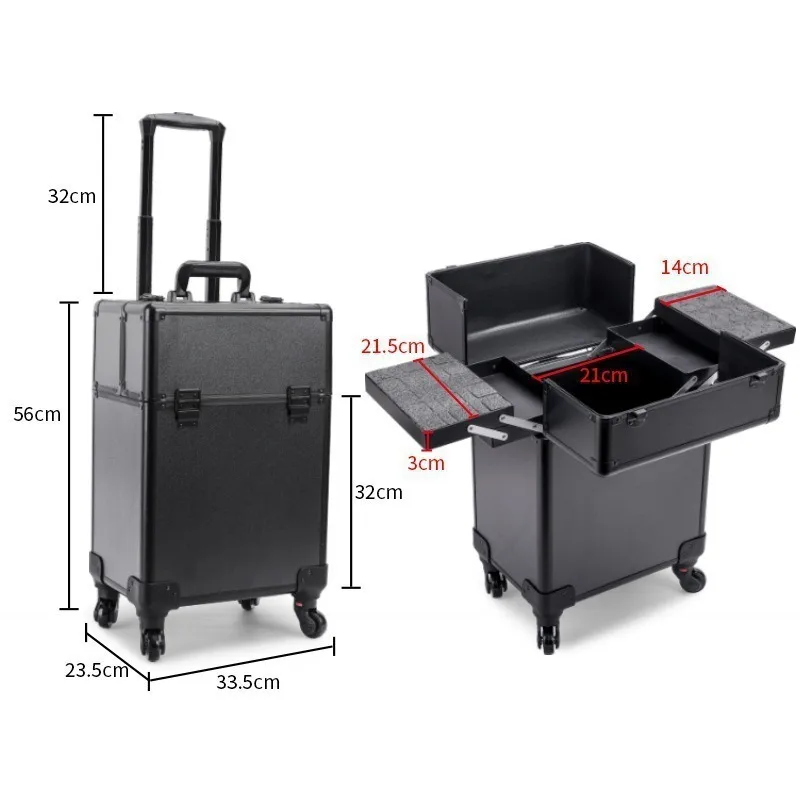 Rolling Cosmetic Luggage Organ - Makeup ulasan dan harga